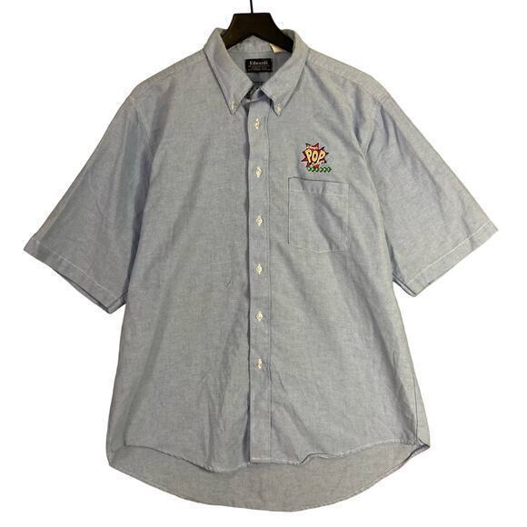 Disney World Pop Century Men's Blue Button-Down Employee Shirt 2XL Casual Travel - Picture 1 of 10